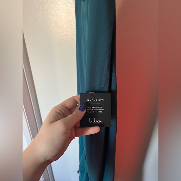 Lulu’s “Unforgettable Allure” Dark Teal Backless Tiered Maxi Dress - Picture 5 of 5